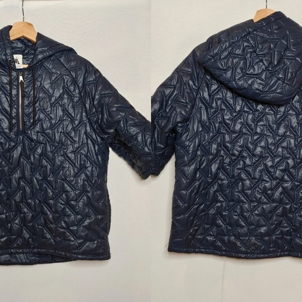 Nike Lab Essentials Insulated Short‎ Sleeve Hoodie Puffer Pullover Blue 916368 S - Picture 2 of 16